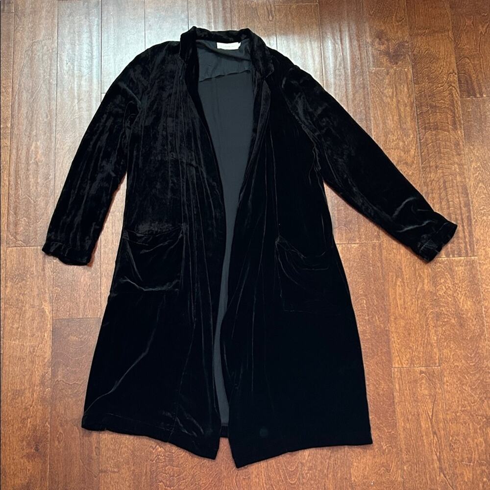 4 Love And Liberty Witchy Boho Black Velvet Duster, Silk Rayon Blend, Size Large